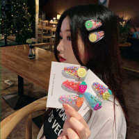 2023 Korean Tiktok สไตล์5PCS หญิงสาวผลไม้เลื่อมกิ๊ฟติดผม Snap Barrette Hairpin อุปกรณ์เสริมผมเจ้าหญิงน่ารักน่ารัก Headwear แฟชั่นขายส่ง