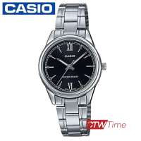 Casio Standard นาฬิกาข้อมือผู้หญิง สแตนเลสแท้ รุ่น LTP-V005D-1B2UDF (หน้าปัดสีดำ)