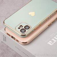 【LZ】✆  Electroplated Love Heart Phone Case For iPhone 12Pro 14 13 12 11 Pro Max XR XS Max X 7 8 Plus 6 6S SE 2020 Plating Bumper Case