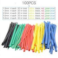 100pcs/set 2:1 Polyolefin Heat Shrink Tubing Tube Sleeve Wrap Wire Assortment 8 Size PE Heat Black Tube Car Cable Pouch Assort Cable Management