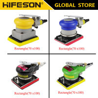 HIFESON Pneumatic Air Sander Polisher Tool Square Car Interior Seat Polishing Machine Wood Grinder Polisher Grinding Machine 70*100Mm Orbital Palm Machine Grinder For Car Paint Care Rust Removal Professional Tools For Car Polishing And Grinding