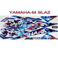 สติ๊กเกอร์ติดรถมอเตอร์ไซด์ลายการ์ตูน สำหรับ YAMAHA-M SLAZ ฉลาม สีน้ำเงิน ลาย 2