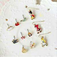 Cute Clip Earrings Set : ต่างหู ตุ้มหู ต่างหูหนีบ Snow White สโนไวท์ หนูน้อยหมวกแดง Alice อลิซ น่ารัก บริการเก็บเงินปลายทาง