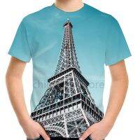 4-20 Years Old Childrens Teen Eiffel Tower 3D Printing T-Shirts Summer Kids Baby Fashion Clothes T Shirt Boy Girl Casual Tshirt