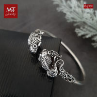 MT กำไลข้อมือเงินแท้ รูปปลา งานรมดำ ข้อมือ 16, 17 ซม. Solid 925 Sterling Silver Bangle (sbg398) MT Jewelry มณีธารา