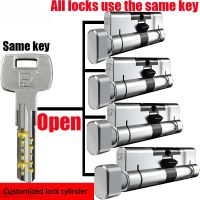 【YF】 Customize the same key to open all cylinderLock Cylinder Security Lock Core Door Interior Bedroom Handle Brass 5 Keys