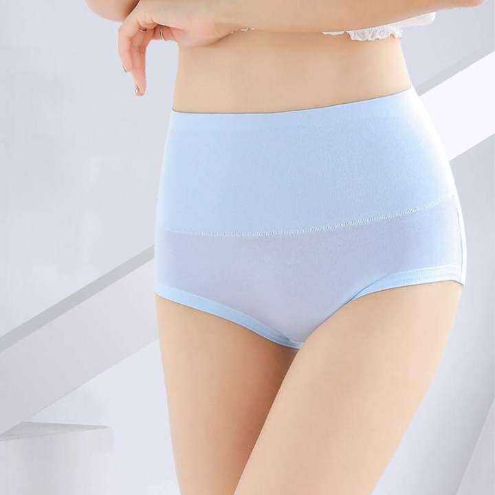 2023-korean-high-waist-cotton-panties-women-body-slimming-underwear-solid-ladies-briefs-breathable-comfort-sexy-female-lingerie