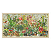 Cactus White Cross Stitch Kits Pattern Printed Canvas Embroidery Needlework Sets 11CT 14CT Diy Handmade Crafts Home Decoration