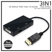 DisplayPort HUB DP to เอสดีเอ็มไอ VGA DVI Converter 3 in1 Adapter 4K*2K Cable Male to Female Multi VGA 1080P Multiport Adapter