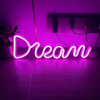 LED Dream Shape Neon Sign Powered By USB and Battery Neon Lamp for Wall Living Room Decor Neon Light for Wedding Holiday Supply Bulbs  LEDs HIDs