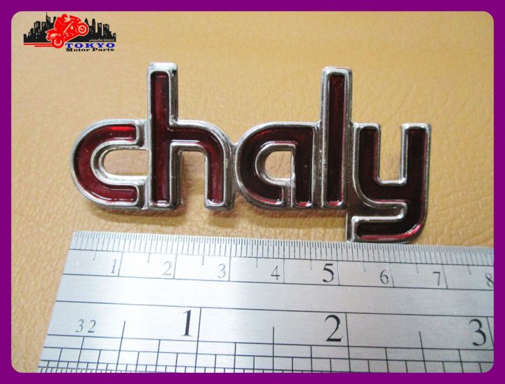 honda-chaly-cf50-body-emblem-aluminium-red-decal-rh-amp-lh-set-โลโก้ติดตัวถัง-honda-chaly-cf50-สีแดง-ซ้าย-ขวา-สินค้าคุณภาพดี