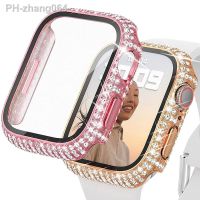 Diamond Watch Case Built-in Tempered Glass for Apple Watch Ultra 49mm 38mm 40mm 42mm 44mm 41mm 45mm iWatch 8 7 6 SE 5 4 3 Cover