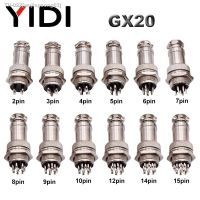 ♟✜ Male Female GX20 Air Connector 2 3 4 5 6 7 8 9 10 12 14 15 Pin Wire Panel 20mm L94-100Y Circular Aviation Socket Plug Connector