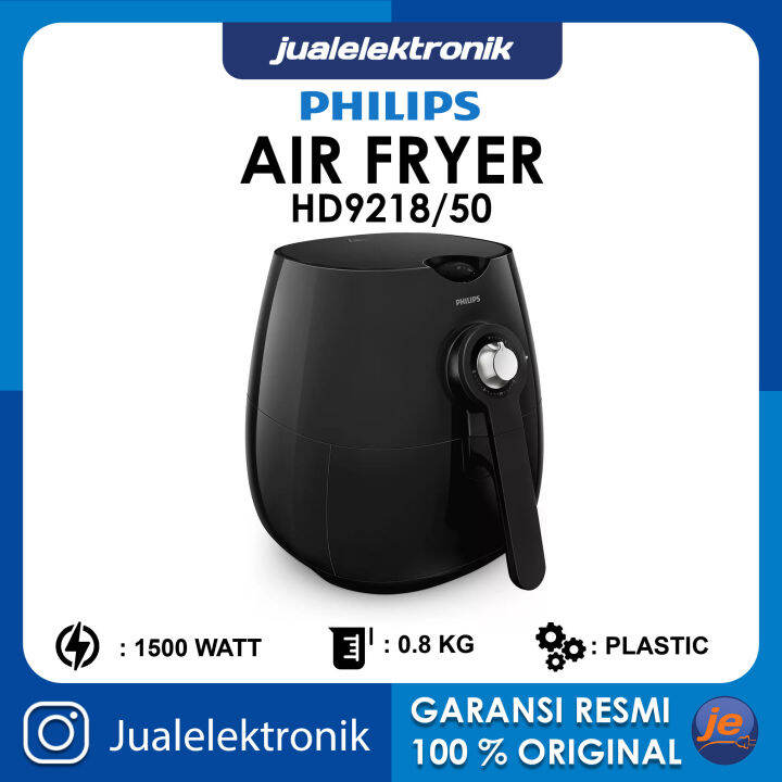 Philips HD9218/50 Air Fryer 0.8 Kg 1.500 Watt Rapid Air Lazada