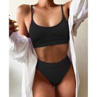 hotx 【cw】 85 Waist  Push Up Swimwear Ribbed Bathing Biquini 2021 New Beachwear