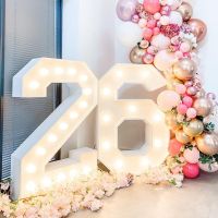 hotx【DT】 91.5cm Birthday Figure Number 0-9 Frame with 10 Lights Filling Wedding Baby Shower