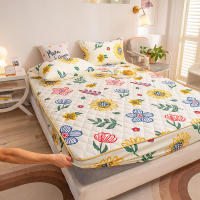 Winter Thick Quilted Double Mattress Cover Elastic Single Bedspread on The Bed Sheet Couple Bed Linen Queen 90 150 180 White