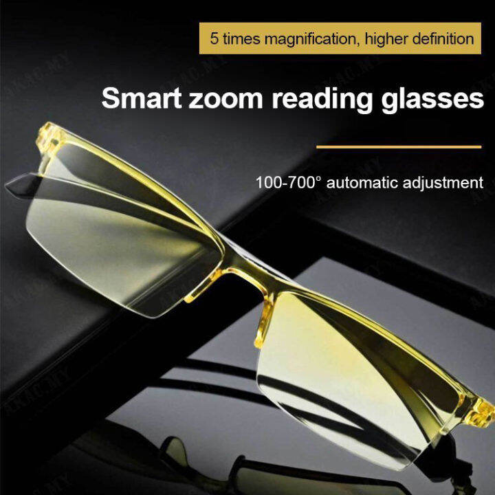 Akac Smart Zoom Gradient Color Reading Glasses AntiBlue Light Reading