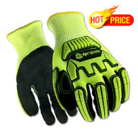 Cut Resistant Anti Vibration Safety Work Glove With TPR Mechanics Industry Working Gloves ANSI Cut Level A6.