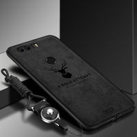 LANLIN สำหรับ Huawei Honor 8A 8C 8X Honor 8 Lite 8X Max เคสโทรศัพท์,ผ้ากวางรูปแบบอ่อนซิลิคอน TPU ผ้า Texture ฝาหลังสำหรับ Huawei Honor 8X ฟรี String