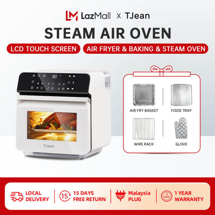 TJean Smart Steam Oven 10.5L Rapid Steam Output Air Fryer Steamer Oil