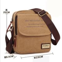 Men Canvas Large Capacity Flap Cover Messenger Bag