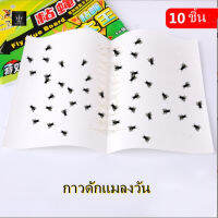 กาวดักแมลงวัน (แพ็ค 10 แผ่น) ชนิดแผ่นกระดาษ ปลอดภัยใช้ง่าย Fly Catching Sticker