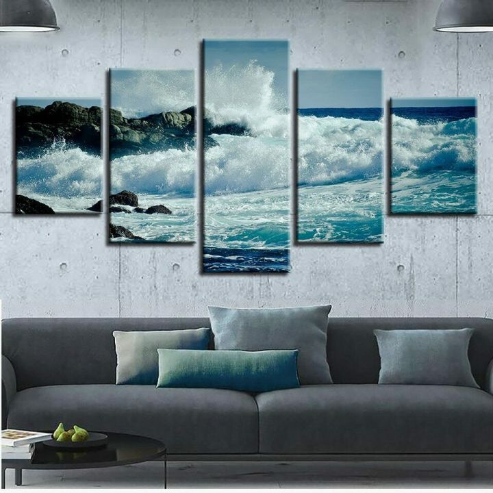 5ชิ้น-sea-waves-impact-the-rocks-รูปภาพ-seascape-โปสเตอร์ภาพวาด-room-decor-ผ้าใบ-wall-art-hd-พิมพ์สำหรับตกแต่งบ้าน-เหมาะสำหรับคนรักชายหาดและผู้ที่ชื่นชอบธรรมชาติ