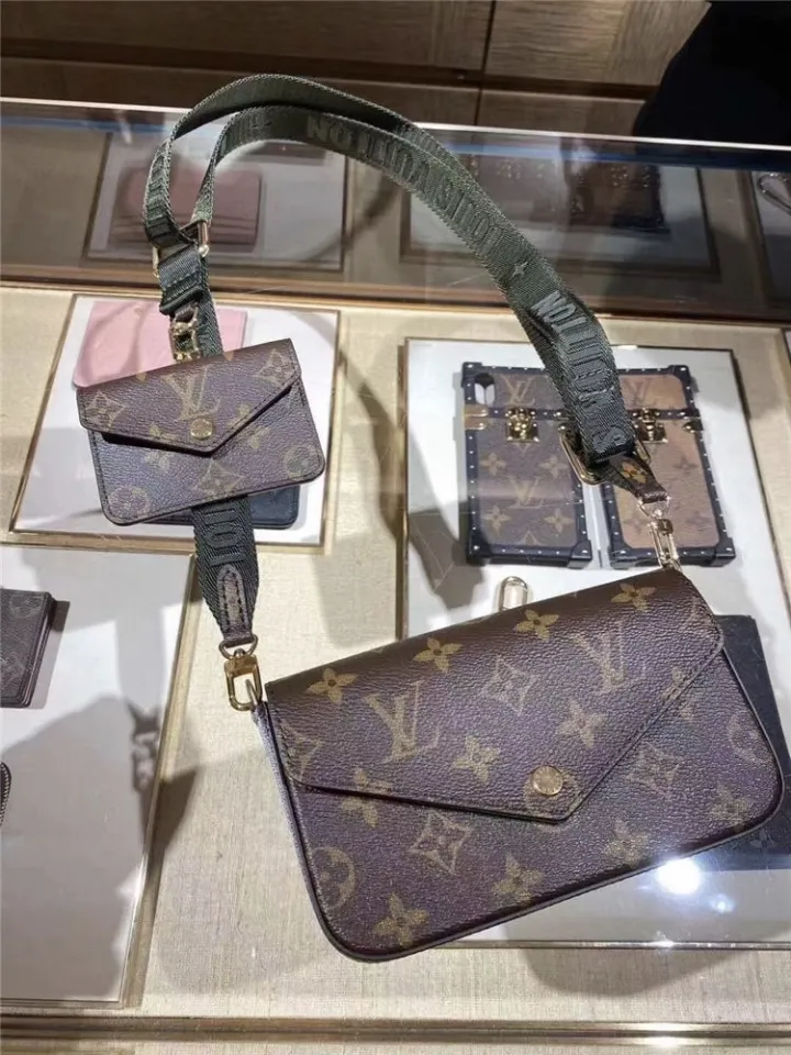 LV/ Louis Vuitton new FELICIE STRAP three-in-one adjustable shoulder strap  diagonal handbag M80091