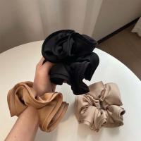 JDPOK วินเทจ ฝรั่งเศส อารมณ์ สีทึบ นางฟ้า เรียบหรู Ruffles ซาติน scrunchies เชือกผมหญิง แหวนผม ยางรัดผมสไตล์เกาหลี