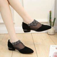 ⊕✐ mesh single shoes fashion versatile high heels womens