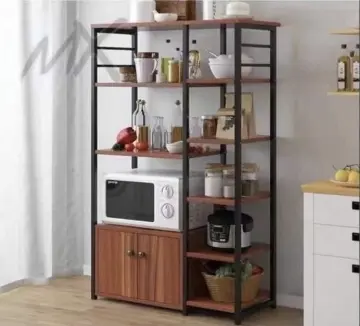 Bamboo Kitchen Storage Cabinet with Acrylic Door Tableware Storage