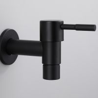 Wall Mounted Black Brass Faucets Bathroom Corner Washing Machine Faucet Outdoor Garden Bibcock Bath Toilet Mop Pool Taps