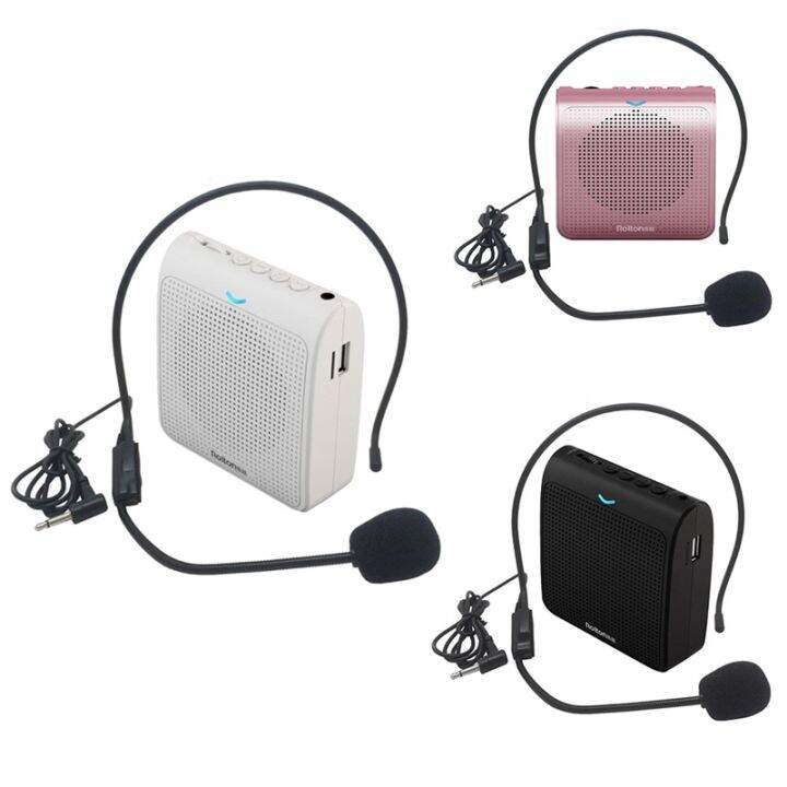 Rolton Portable Microphone Loud Speaker Mini Voice Amplifier with USB TF  Card FM Radio for Teacher Tour Guide 