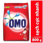 Combo 2 gói bột giặt Omo 800g hệ bọt thông minh Tặng 1 bông tắm màu ngẫu