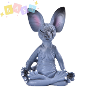 FactoryOutlete?Cheap? CAT meditate ตุ๊กตาสะสม Miniature handmade Decor สัตว์รูปของเล่น