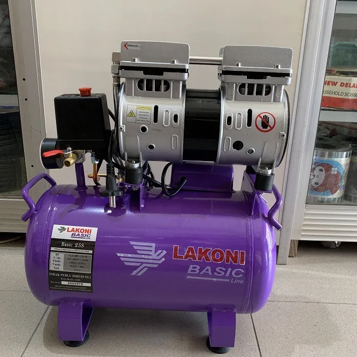 Lakoni Mesin Kompressor Oilless Silent 0.75hp 3/4HP Tank 25 Liter ...