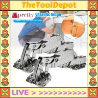 TheToolDepot Upretty บานพับ175องศาบานพับประตูตู้แบบซ่อนบานพับปรับได้ไฮดรอลิก2ชิ้น