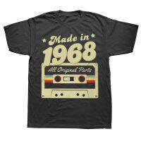 ตลกคลาสสิก Made In 1968 Cassette 55ปี55th วันเกิดของขวัญ T เสื้อสไตล์ฤดูร้อน Graphic Cotton Streetwear เสื้อยืดคุณภาพสูง