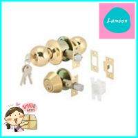 ลูกบิดหัวกลม+DEAD BOLT HAFELE 489.93.809 สีทองKEYED ENTRY DOOR KNOB+DEADBOLT HAFELE 489.93.809 POLISHED BRASS **บริการเก็บเงินปลายทาง**