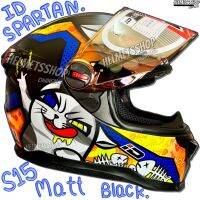 ID SPARTAN S15 MATT BLACK [ เต็มใบ ] [ แว่นชั้นเดียว ] [ นวมถอดซักได้ ] [ กิ๊ฟล็อค ]