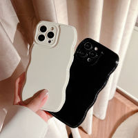 Apple iPhone 14/13/12/11/X/x/xr เคสโทรศัพท์มือถือลายคลื่นแบบเรียบง่ายขอบซิลิโคน14 Plus 13 Pro Max ปลอกสีทึบอ่อนสีดำและสีขาว12 Mini ที่ล้อมรอบด้วยซิลิโคนกันตกเคสป้องกัน