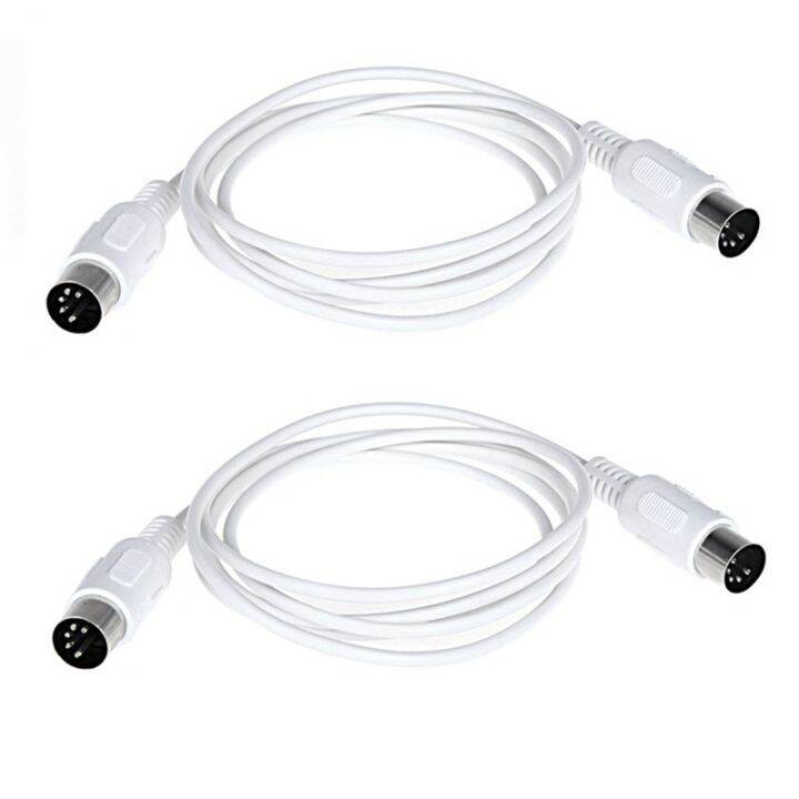 2Pcs MIDI Extension Cable 5 Pin Male to 5 Pin Male Electric Piano