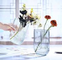 พร้อมส่ง【home pots】แจกันแก้วสุดน่ารัก รูปทรงตัวU น่ารัก น้ำหนักเบาใช้ตกแต่งบนโต๊ะรับแขกสุดหรูSAN-UU