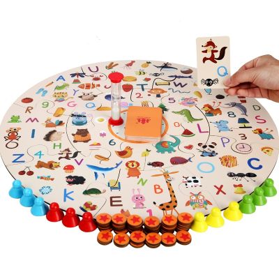 【CW】 Early education toys wooden jigsaw puzzle parent-child interaction detective search card memory board for kids