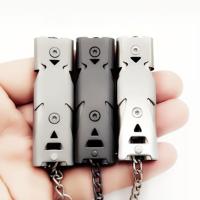 150 Decibel Hiking Sport Stainless Steel Emergency Survival Double Tube Whistle Hunting Fishing Boating Survival Outdoor Whistle Survival kits