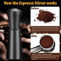 WDT Espresso Distribution Tools - 53mm Stainless Steel Coffee Distributor with 0.35mm Needles Stirrer &amp; 1 Coffee Scoop