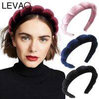 【YF】 LEVAO Winter Thick Bread Headband Pure Color High-Quality Ladies Hairband Fashion Simple Headdress New Year Hair Accessory Gift