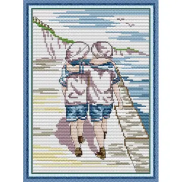 16ct 14CT Canvas Angels and Girls Cute Children Kids Cross Stitch Kits Art  Crafts Embroidery DIY