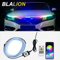 12V Led Car Hood Light Strips APP Through-type Car Daytime Running Lights Auto Modified Front Headlight Colorful Decorative Lamp